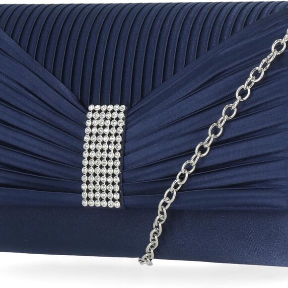Alexis Pleated Flap with Rhinestones - Picture 1 of 5